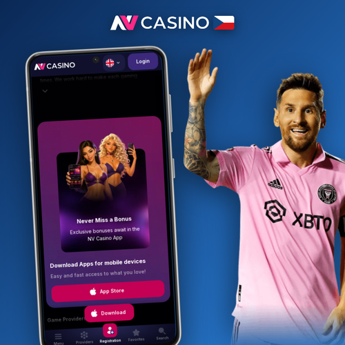 NV Casino app na chytrém telefonu – domovská obrazovka s live sázením a sloty