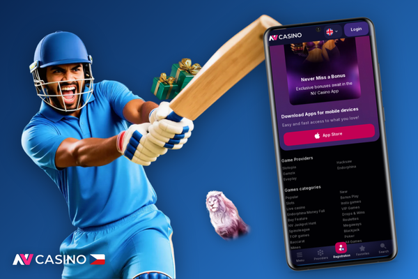 Mobilní pokladna NV Casino s vloženým promo kódem BONUSCZ7 před prvním vkladem
