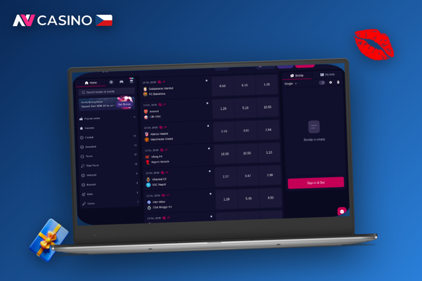 Hráč prochází sekci zákaznické podpory a nápovědy na webu NV Casino